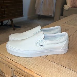 BRAND NEW triple white slip on vans